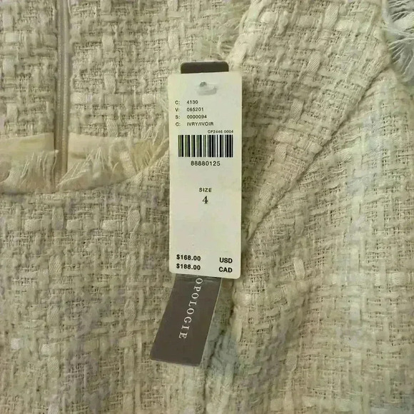 NWT Anthropologie Scoop Neck Tweed Mini Dress Size 4 - Picture 3 of 5